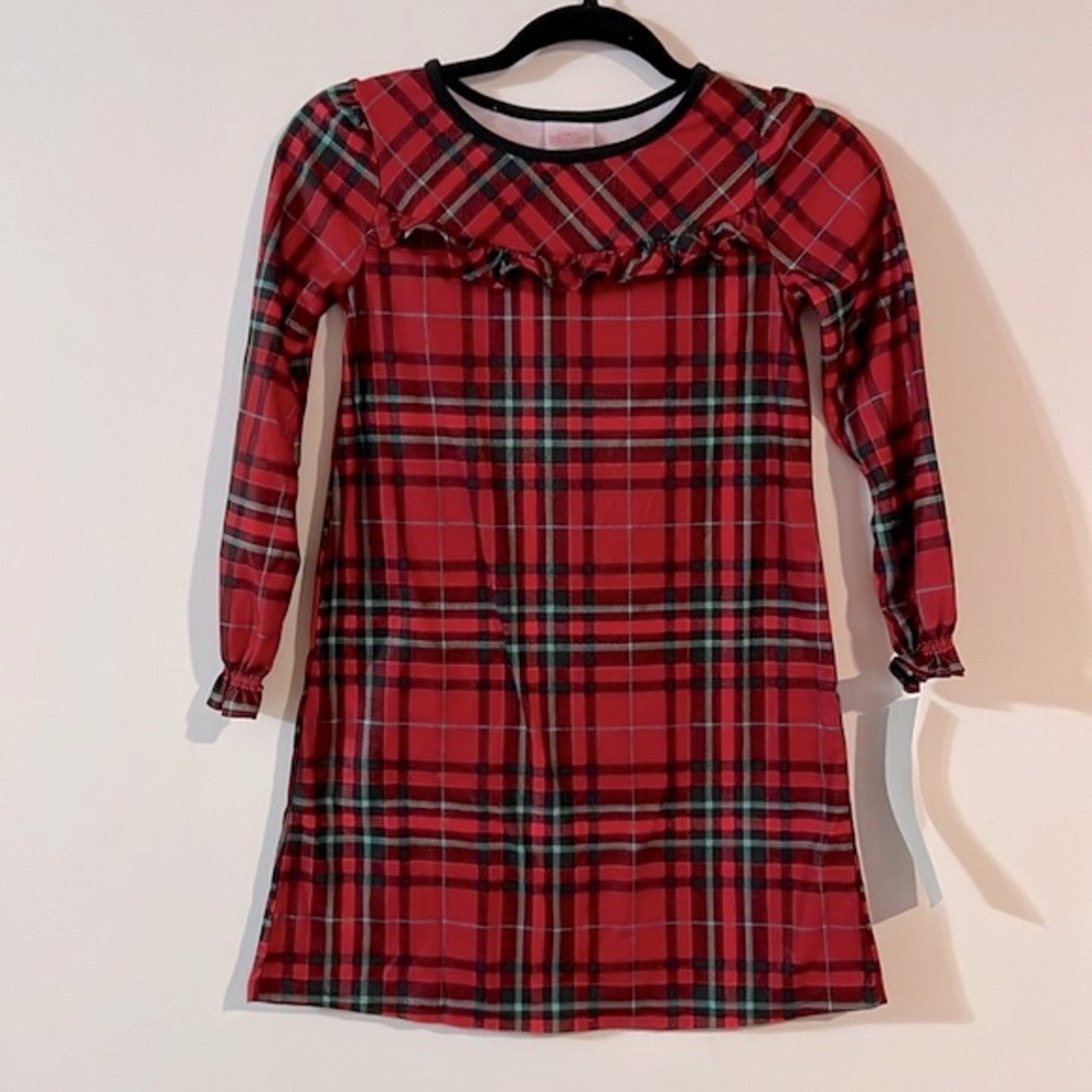 NEW Wondershop Girls Plaid Long-Sleeve Nightgown Size 8